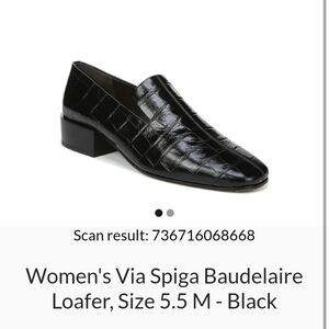 VIA SPIGA BAUDELAIRE BLACK LOAFER SHOES 5.5